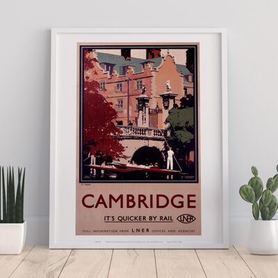 Cambridge It's Quicker By Rail – Stocherkahn – 11 x 14 Zoll Kunstdruck