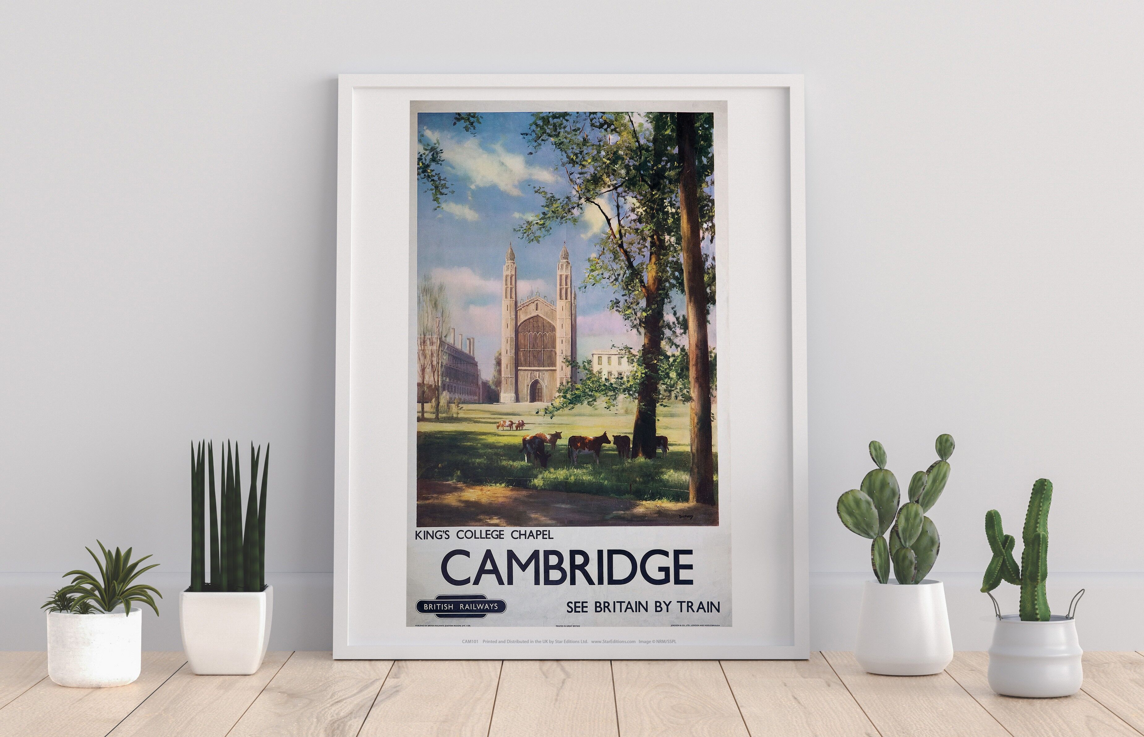 Cambridge - King's College Chapel, Railway Kunstdruck