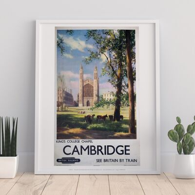Cambridge - Cappella del King's College, stampa d'arte ferroviaria