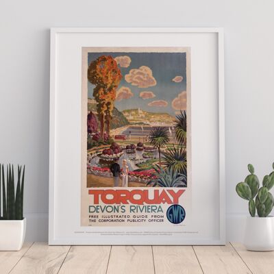 Torquay Devon's Riviera - Stampa d'arte premium 11 x 14".
