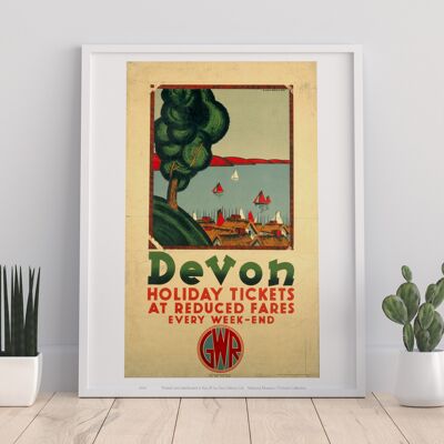 Biglietti per le vacanze nel Devon a tariffe ridotte - Stampa artistica premium