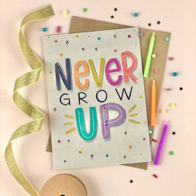 Never Grow Up Birthday Card