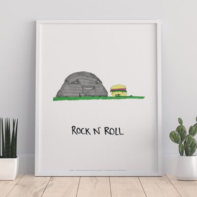 Rock N Roll - Impresión de arte premium de 11X14"