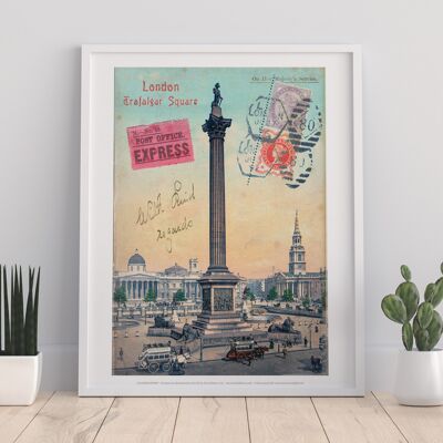 Trafalgar Square – London – Premium-Kunstdruck, 27,9 x 35,6 cm