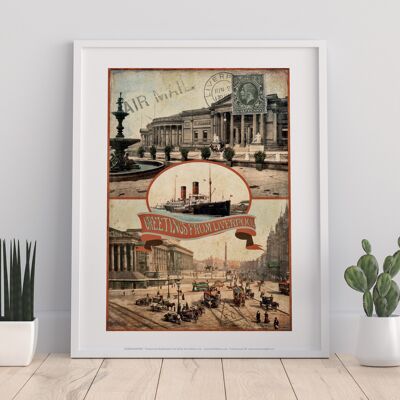 Greeting From Liverpool - Attractions - Premium Art Print