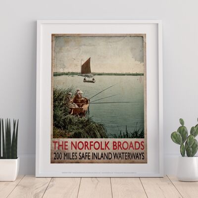 Norfolk Broads - Fishing - 11X14” Premium Art Print