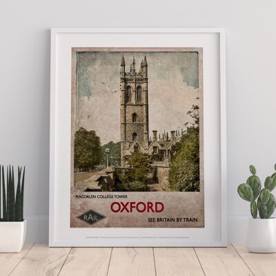 Magdalen College Tower - Oxford - Impresión de arte premium de 11X14"