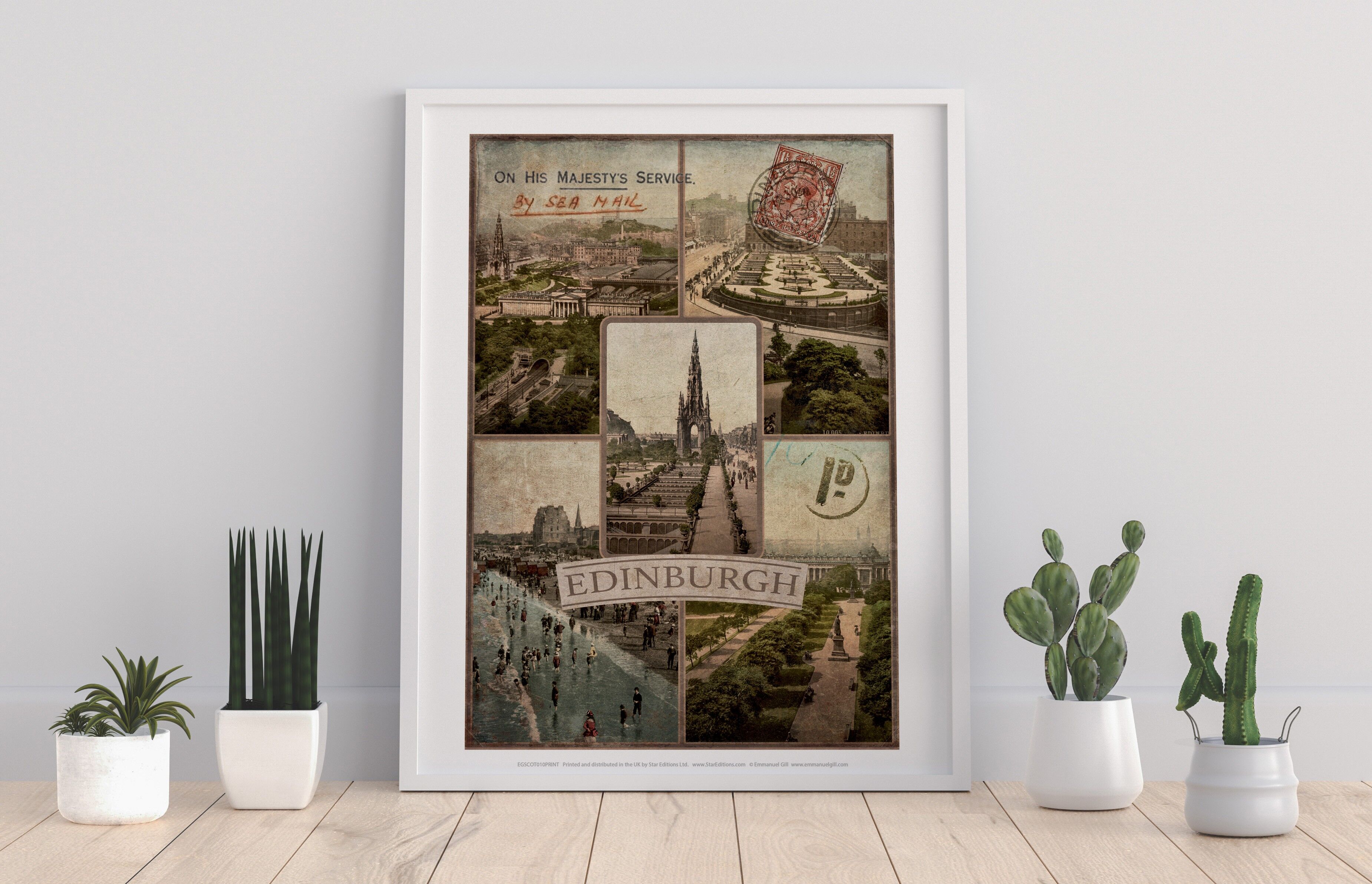 Edinburgh – Sehenswürdigkeiten – Premium-Kunstdruck, 27,9 x 35,6 cm