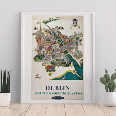 Mapa de Dublín - Ferrocarriles Británicos - 11X14" Premium Art Print