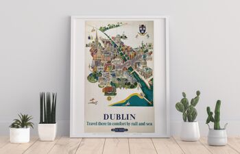 Carte de Dublin - Chemins de fer britanniques - 11X14" Premium Art Print
