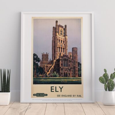Ely See England By Rail - Stampa d'arte premium 11 x 14".