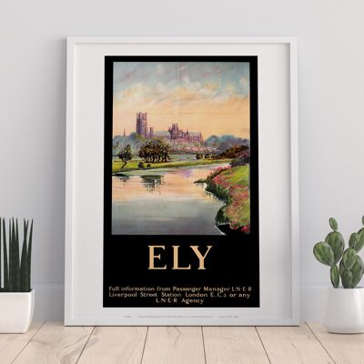 Ely Cathedral Dark Frame - 11X14” Premium Art Print