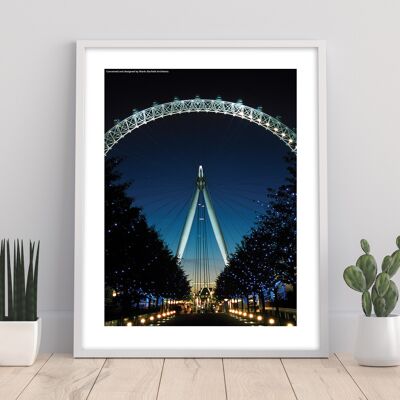 London Eye bei Nacht – Premium-Kunstdruck im Format 11 x 14 Zoll