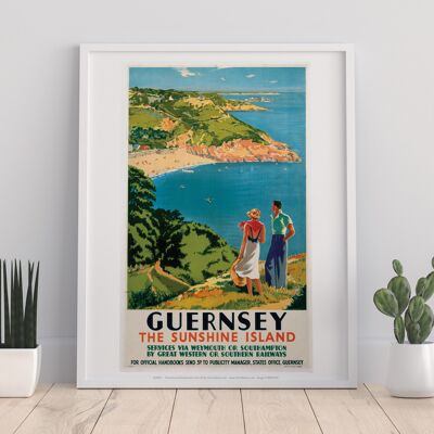 Guernsey, The Sunshine Island – Premium-Kunstdruck im Format 11 x 14 Zoll