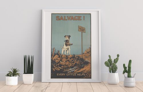 Poster - Dog On Hill, Salvage - 11X14” Premium Art Print