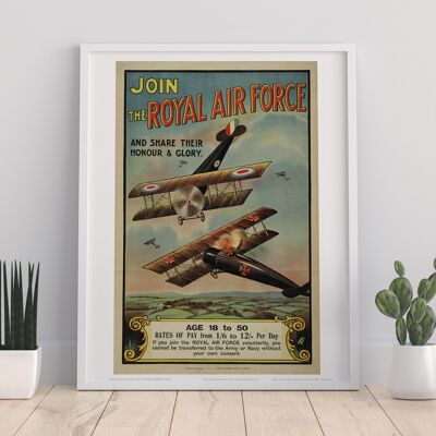 Schließen Sie sich der Royal Airforce an – Premium-Kunstdruck im Format 11 x 14 Zoll