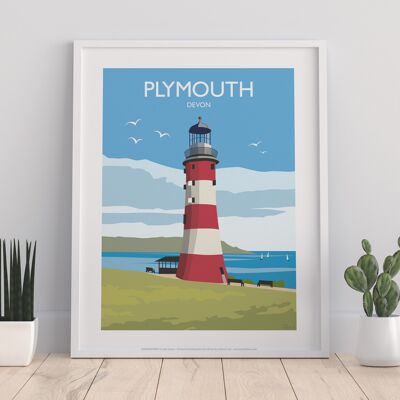 Plymouth - Devon - Impresión de arte premium de 11X14"