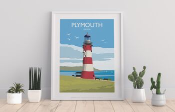 Plymouth - Devon - Impression d'art premium 11 x 14 po