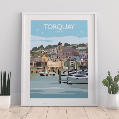 Torquay - Devon - Impresión de arte premium de 11X14"
