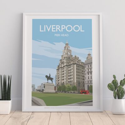 Liverpool - Pier Head - 11 x 14" stampa d'arte premium