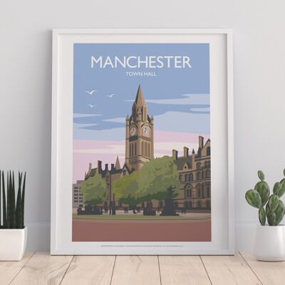 Manchester – Rathaus – Premium-Kunstdruck, 27,9 x 35,6 cm