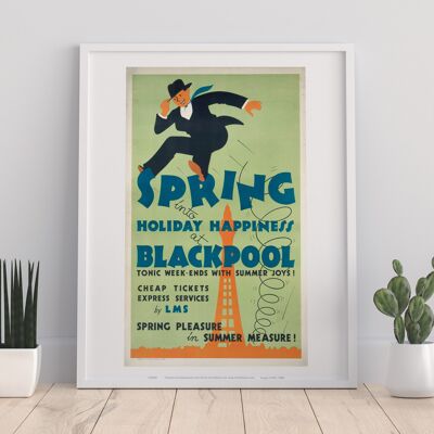Blackpool, Holiday Happiness - Stampa artistica premium 11 x 14".