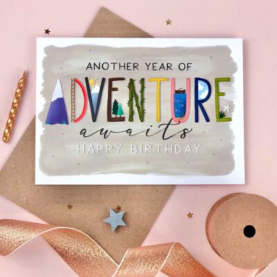 Adventure Awaits Kids and Adults Birthday Card
