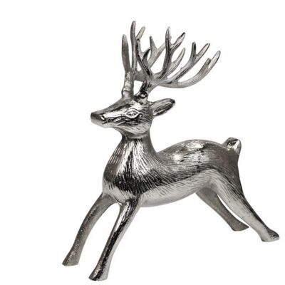 Deer decoration metal silver 27 cm