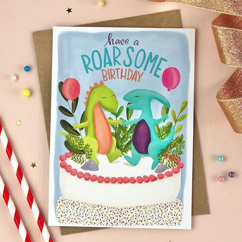 Have a Roarsome Birthday Dinosaur Card