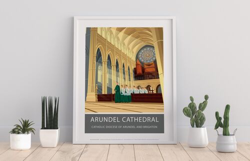 Arundel Cathedral By Artist Stephen Millership - Art Print
