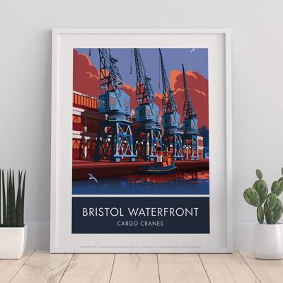 Bristol, Waterfront Cranes von Stephen Millership Kunstdruck