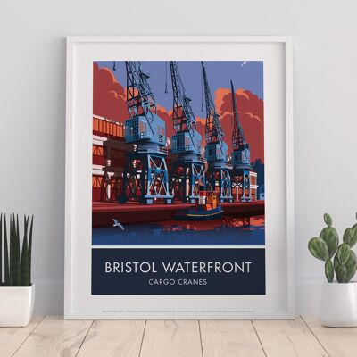 Bristol, Waterfront Cranes By Stephen Millership Art Print