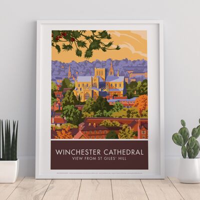 Catedral de Winchester por el artista Stephen Millership Lámina artística