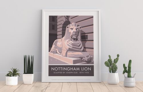 Nottingham Lion By Artist Stephen Millership - Art Print