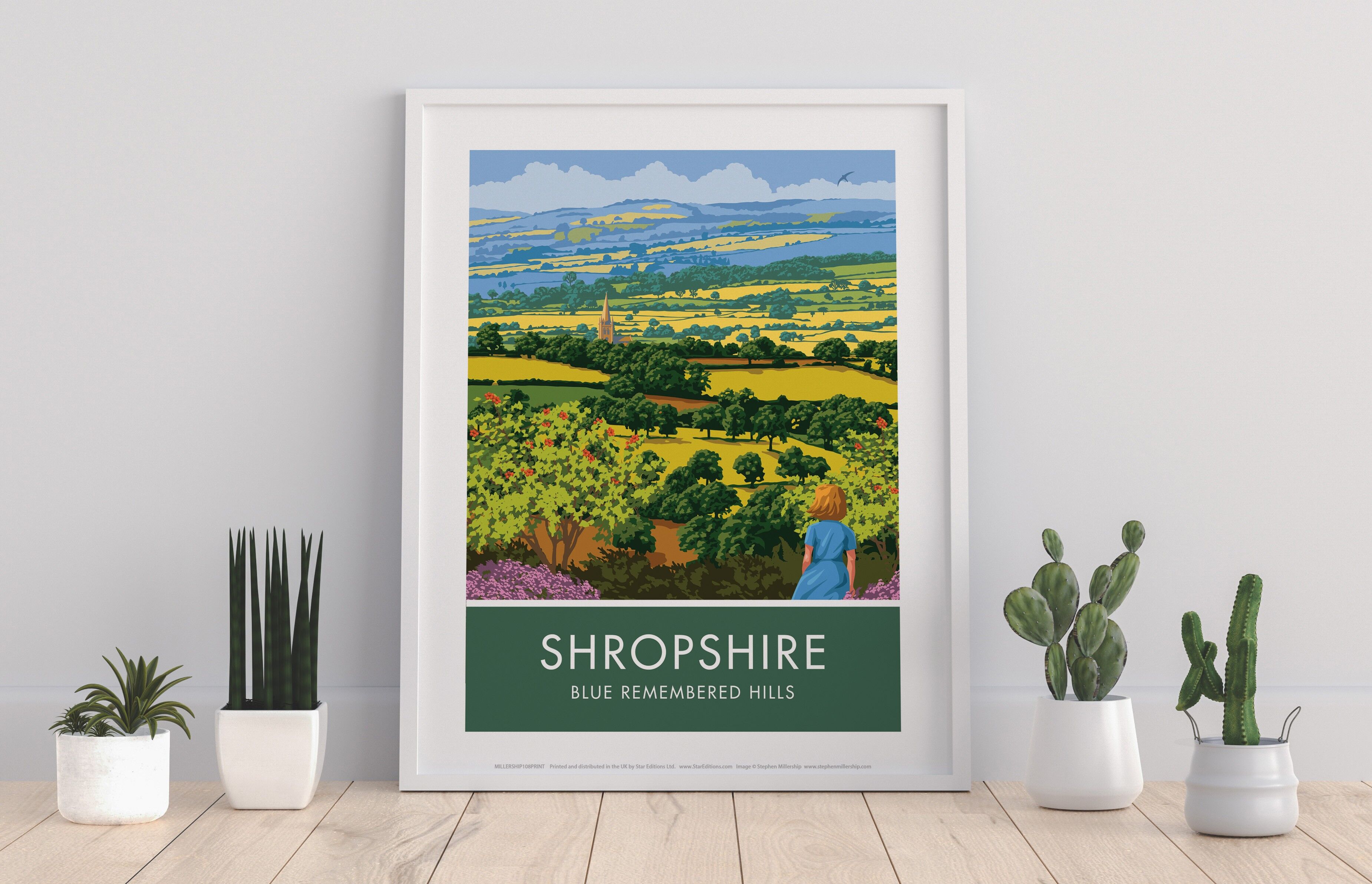 Shropshire Hills von Künstler Stephen Millership - Kunstdruck