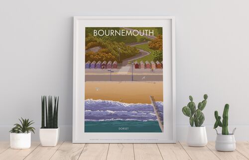 Bournemouth Huts By Artist Stephen Millership - Art Print