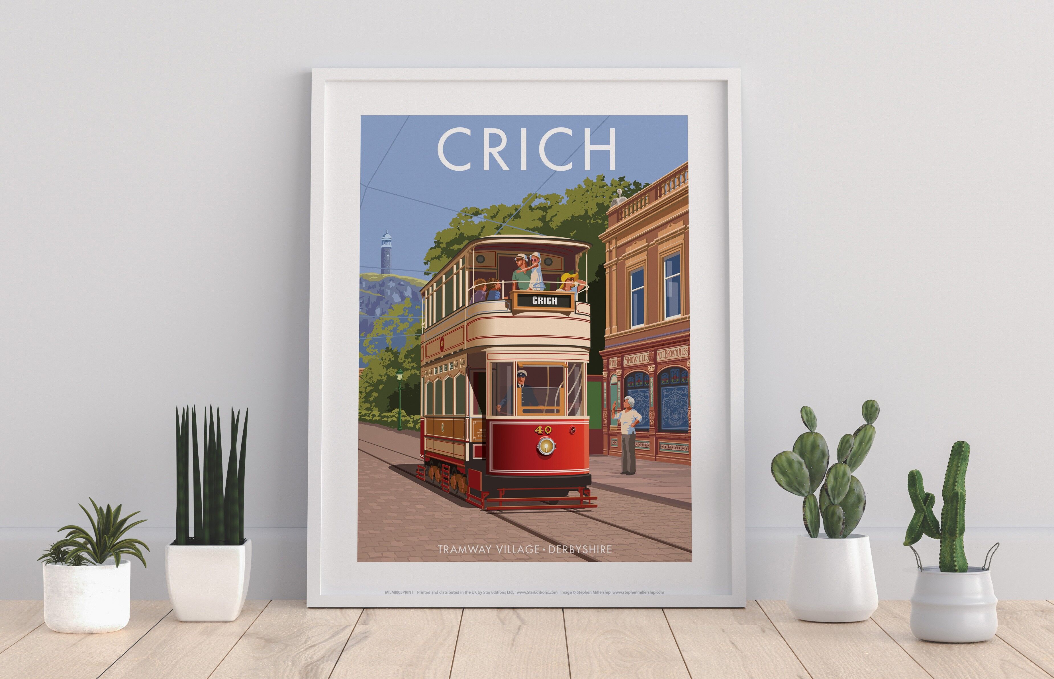 Crich, Tramway Village von Stephen Millership Kunstdruck