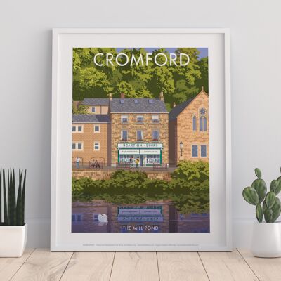 Cromford, The Mill Pond By Stephen Millership Art Print