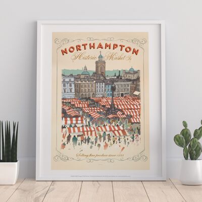 Mercado histórico de Northampton - Impresión de arte premium de 11X14"