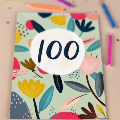 One Hundredth Birthday Floral Milestone Card One Hundred