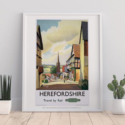 Herefordshire - Impression d'art haut de gamme 11 x 14 po