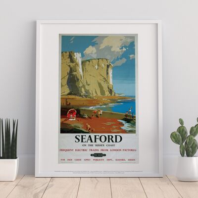 Seaford sur la côte du Sussex - 11X14" Premium Art Print