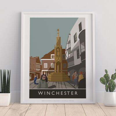 Winchester - Lady In Front Of Statue - Premium Art Print