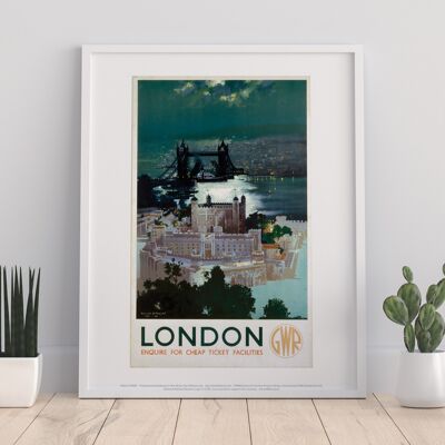 Anochecer del puente de Londres - Impresión de arte premium de 11X14"