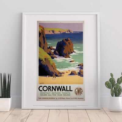 Cornwall – Die kornische Riviera – Premium-Kunstdruck im Format 11 x 14 Zoll