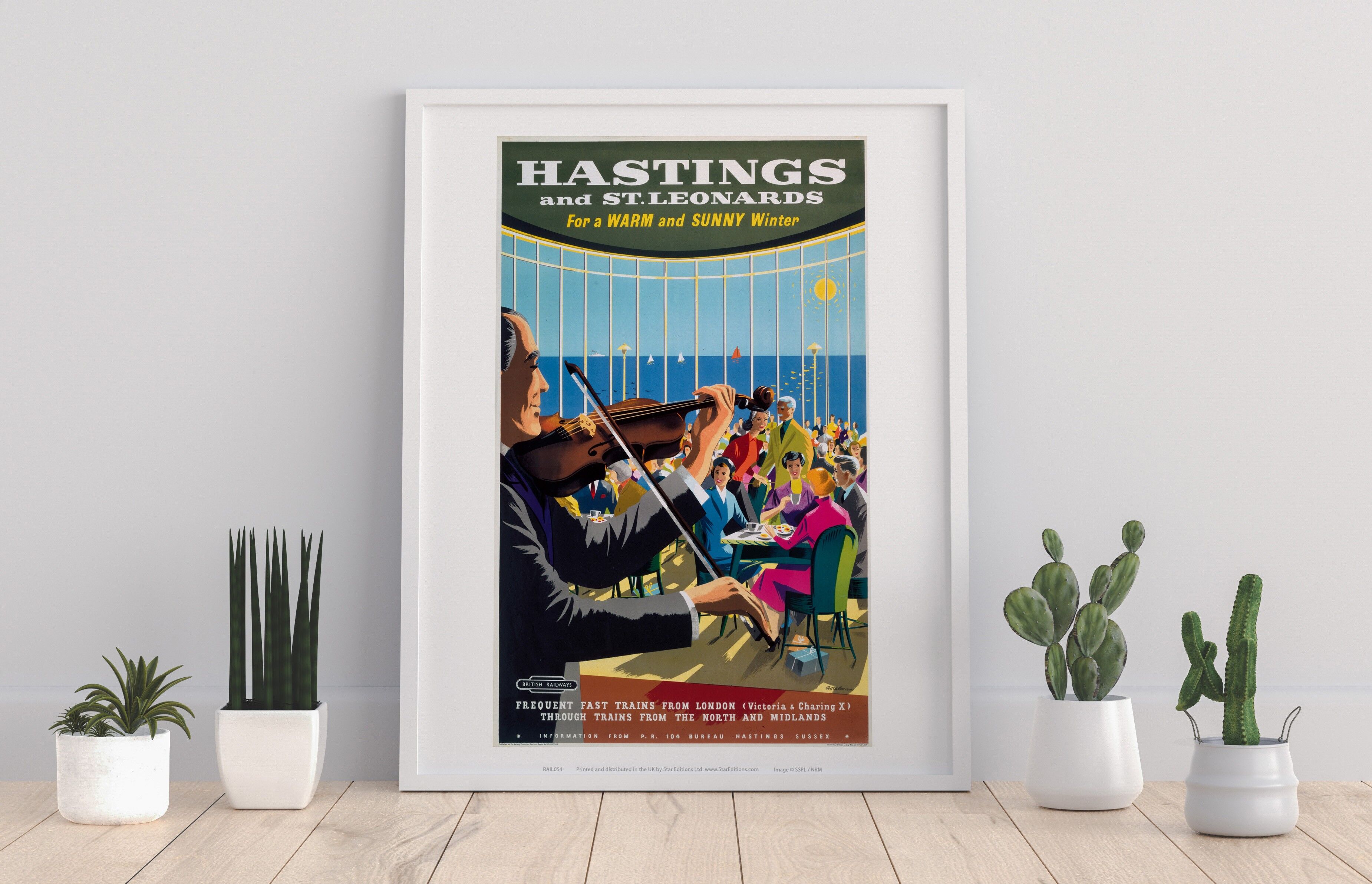 Hastings und St. Leonards, warmer und sonniger Winter-Kunstdruck