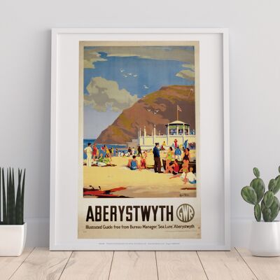 Playa de Aberystwyth - Impresión de arte premium de 11X14"