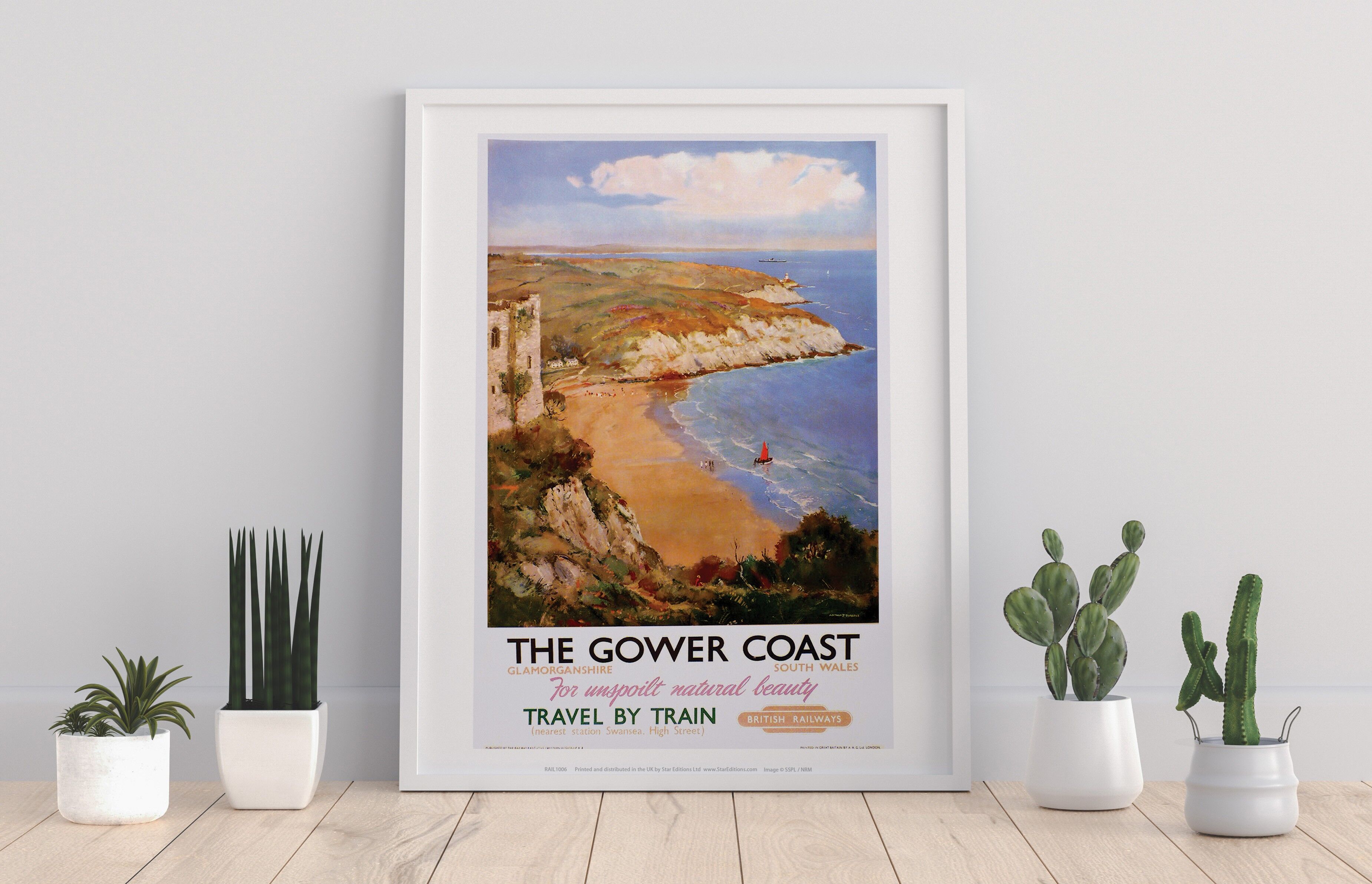 La costa di Gower, Glamorganshire - Stampa d'arte premium 11 x 14".