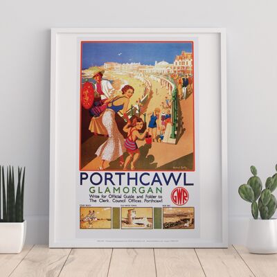Porthcawl, Glamorganshire – Premium-Kunstdruck, 27,9 x 35,6 cm