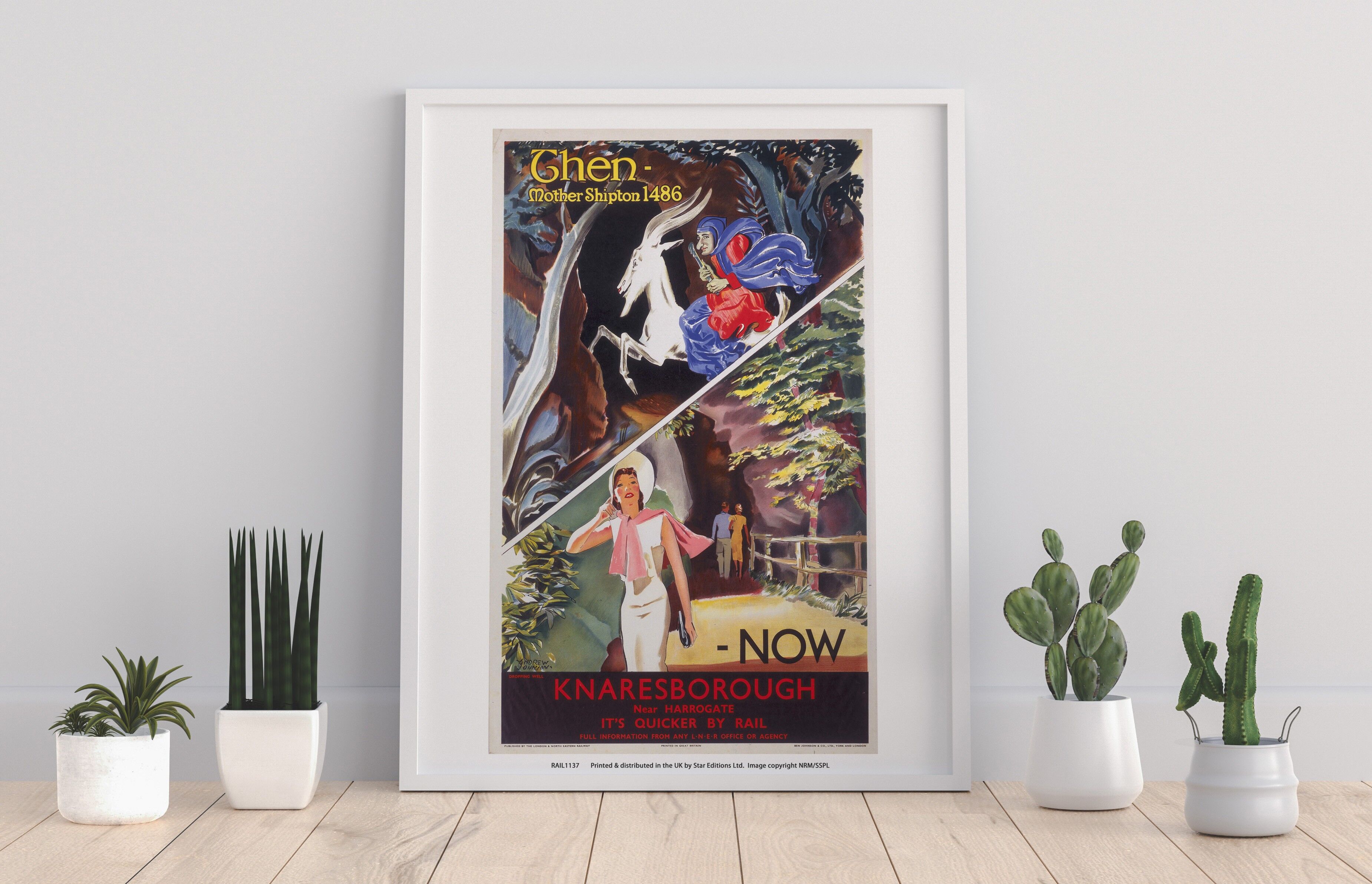 Damals und heute, Knaresborough – Premium-Kunstdruck im Format 11 x 14 Zoll